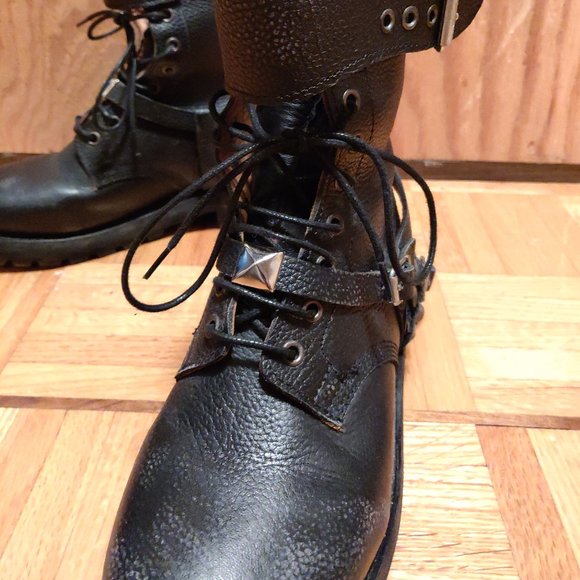 The Kooples Leather Strap Punk Boots - Picture 2 of 3